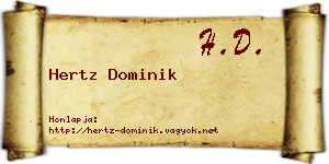 Hertz Dominik névjegykártya
